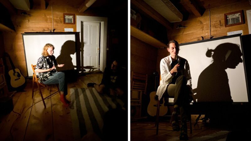 Tetiana Nepypenko and Roman Hardashuk are reading their translations of poetry
